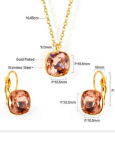 3pcs Stainless Steel Zircon Jewelry Set