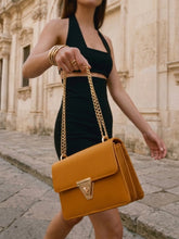 Alexandra Twist Lock Flap Square Bag - Tangerine