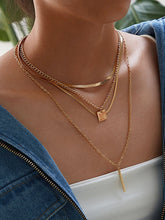 Bar & Geometric Charm Layered Necklace