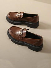 Chunky Heel Loafers With Thickened Sole