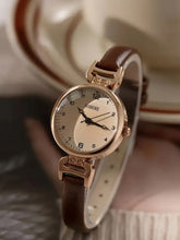 Minimalist Round Dial Brown Strap Quartz Watch