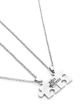 2pcs Geometric Puzzle Design Pendant Necklace Set