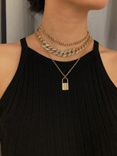Lock Charm Layered Necklace