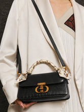 Minimalist Black Square Twilly Scarf Decor Partially Quilted Vintage Satchel Bag With Strap