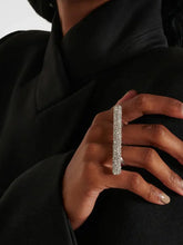 Multi-Row Rhinestone Crystal Double Finger Ring