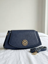 Snakeskin Pattern Flap Chain Evening Bag - Ocean Blue
