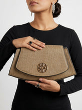 Snakeskin Pattern Flap Chain Evening Bag - Khaki