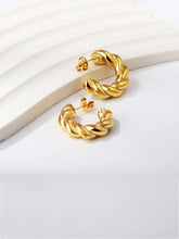 Stainless steel Chunky Twisted Hoop Earrings