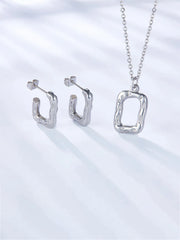 Kylie 3pcs Stainless Steel Earring Necklace Jewelry set