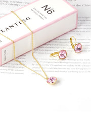 Stainless Steel Pendant Necklace Earrings Jewelry Set