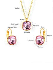 Stainless Steel Pendant Necklace Earrings Jewelry Set