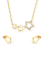 Stainless steel stud earring and necklace Jewelry Set