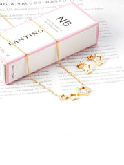 Stainless steel stud earring and necklace Jewelry Set