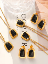 3pcs Black Stone Decor Jewelry Set - FD ⚡