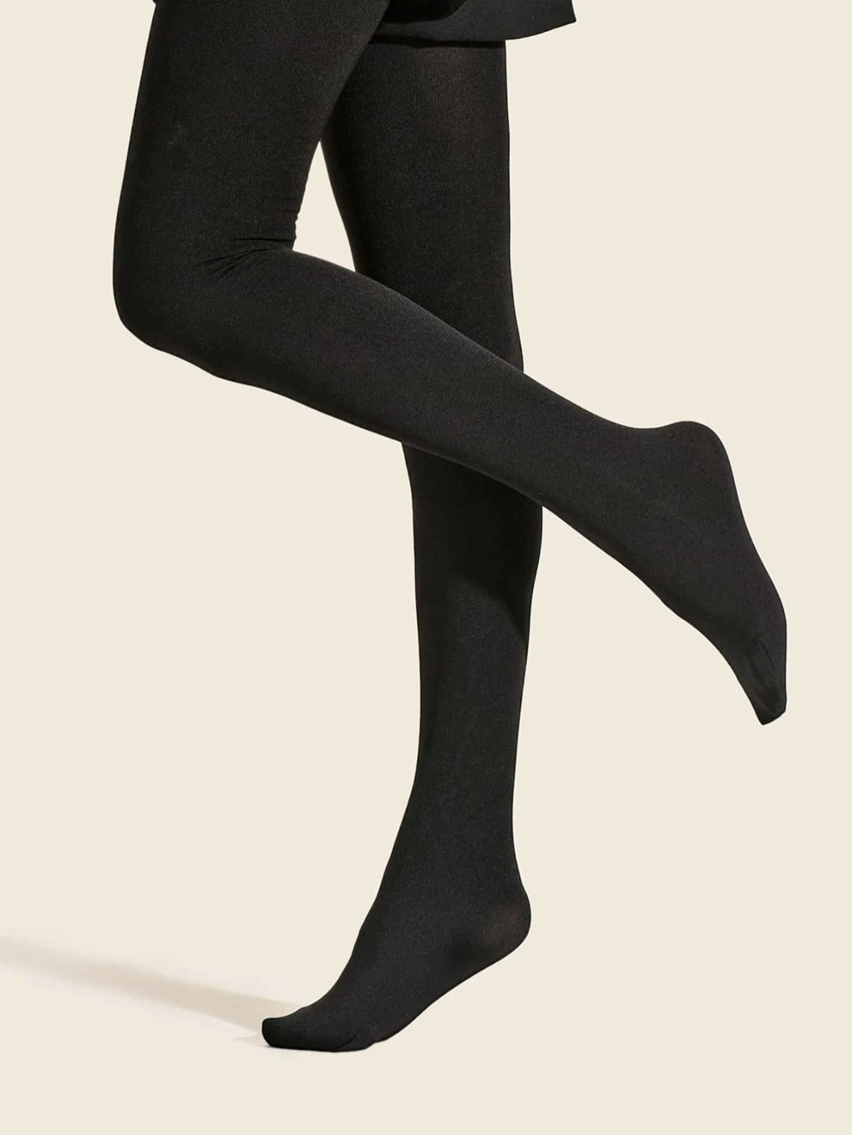 200D Minimalist Solid Plush Lined Faux Fleece Lined Tights - FD ⚡
