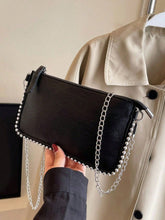 The Studded Luxe – Black Chain Crossbody Bag - Black