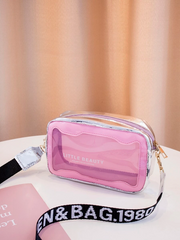 Letter Graphic Crossbody Bag - Pink