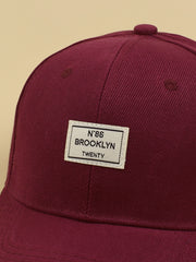 Letter Graphic Label Decor Baseball Cap - Burgundy - www.thetreasurebox.me