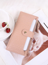 Crocodile Embossed Zip Around Long Wallet - Pink - www.thetreasurebox.me