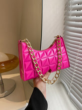 Pink Quilted Pattern Baguette Bag - Hot Pink