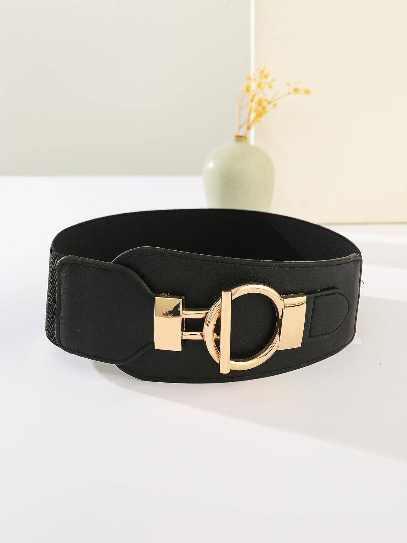 1pc OT Buckle Decor Corset Belt - Black – The Treasure Box