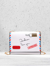 Flap Chain Envelop Design Crossbody Bag - White