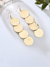 Geometric Round Drop Earrings - Gold
