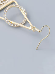 Tripoz Rhinestone Decor Tassel Detail Earrings - Gold - www.thetreasurebox.me