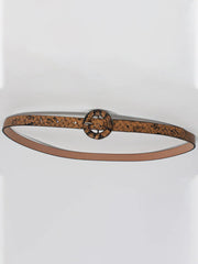 Round buckle snake skin pattern belt - Brown - FD ⚡