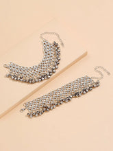 2pcs Bell Tassel Charm Anklet - Silver