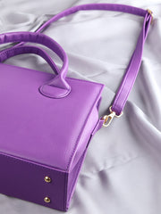 Eleanor Top Handle Square Bag With Strap - Purple - FD ⚡
