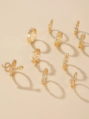 10pcs Serpentine & Leaf Design Ring  - FD ⚡