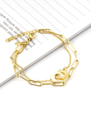 Cuff Charm Clip Chain Bracelet - Gold -  FD ⚡