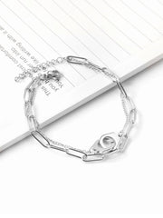 Cuff Charm Clip Chain Bracelet - Silver -  FD ⚡