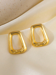 1pc  Geometric Square Collarbone Chain Necklace With Earrings
