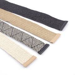 Woven Design Elastic Belt  - Black & White - FD ⚡