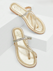 Rhinestone Decor Thong Sandals