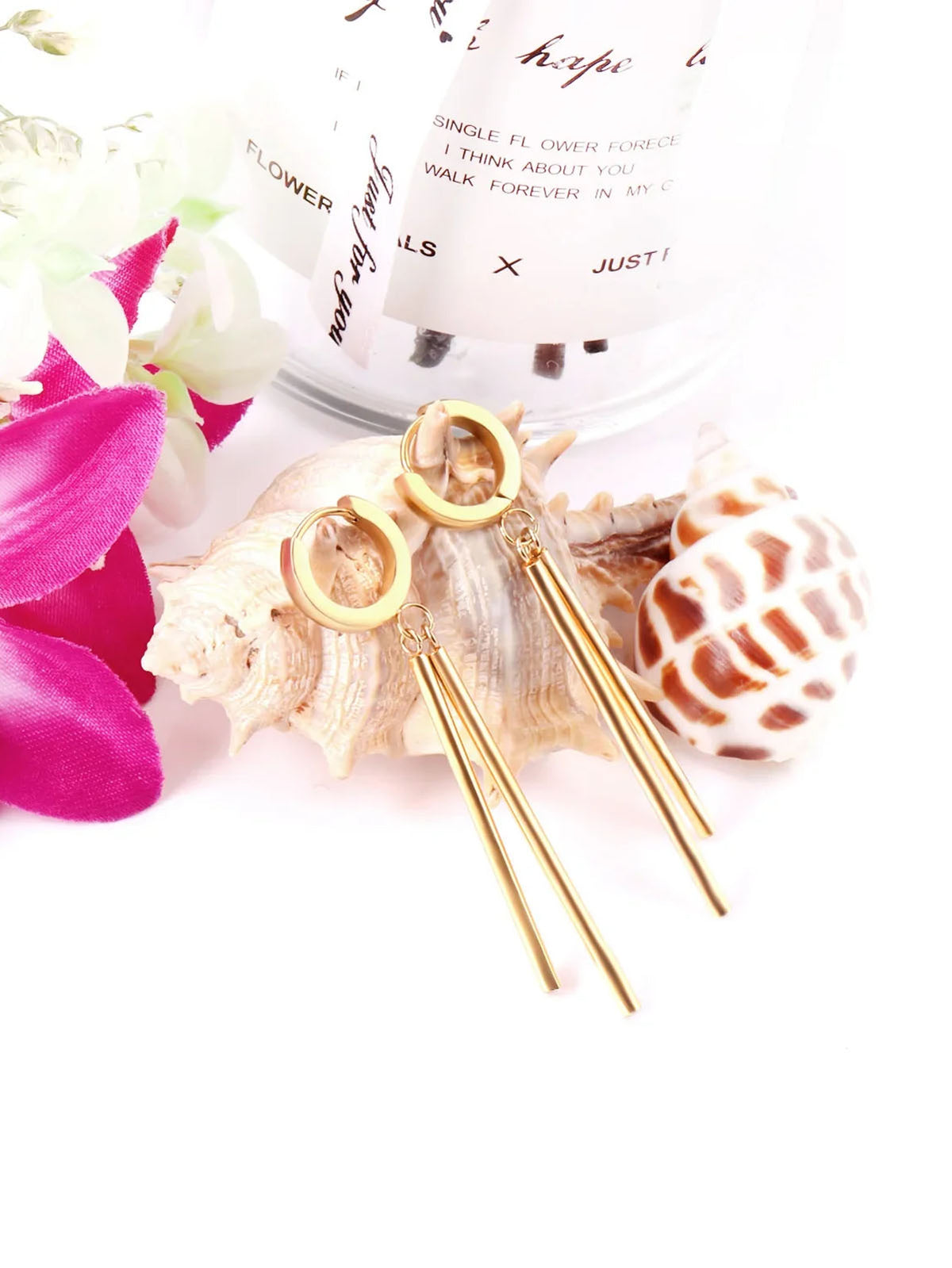 Stainless Steel Tassel Drop Earrings