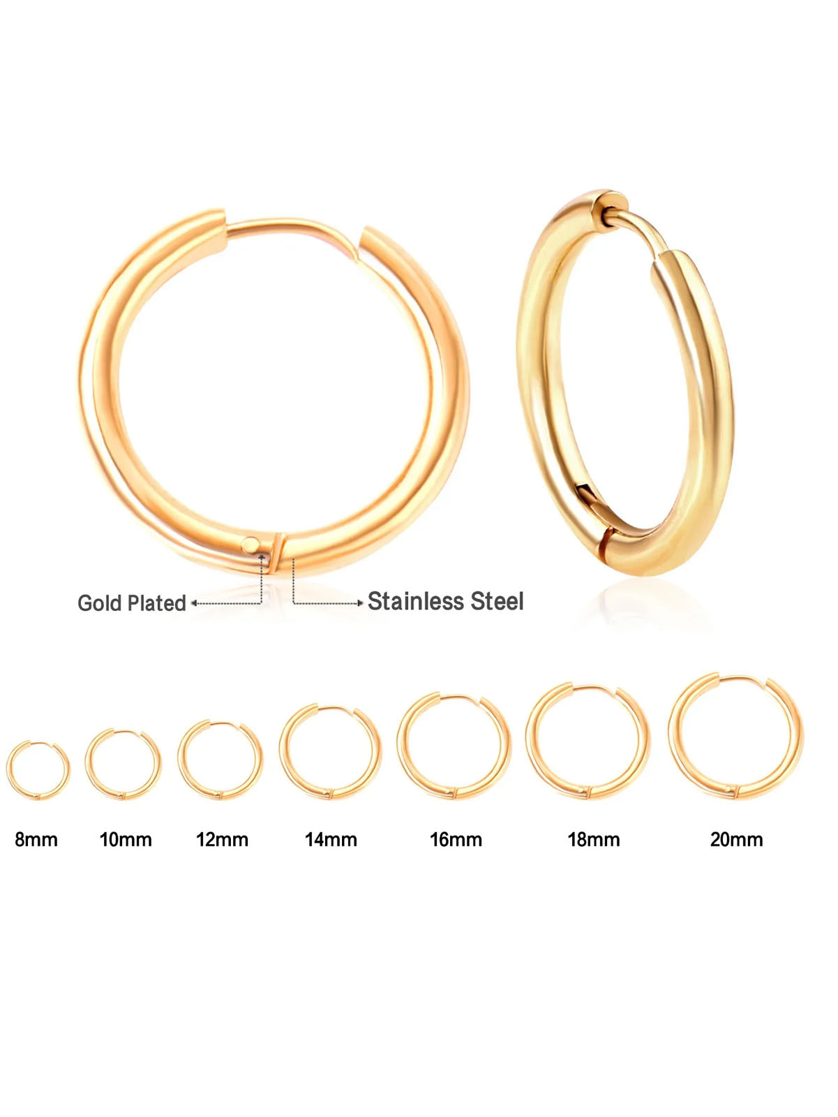 Stainless Steel Big Hoop Earrings - FD ⚡