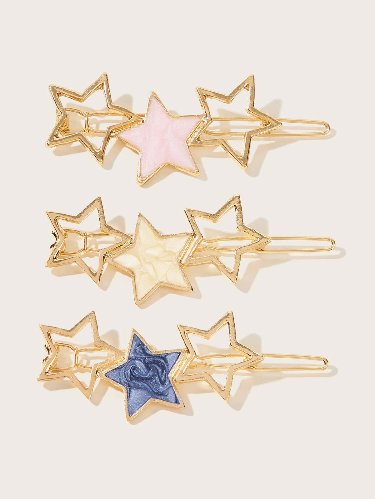 3pcs-star-decor-hair-clip - FD ⚡