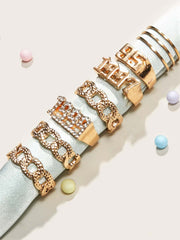 9pcs-textured-chain-number-rings- FD ⚡