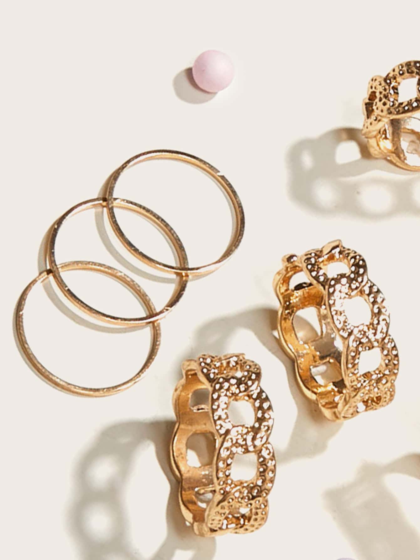 9pcs-textured-chain-number-rings- FD ⚡