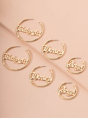 3pairs Letter Decor Cuff Hoop Earrings  - FD ⚡