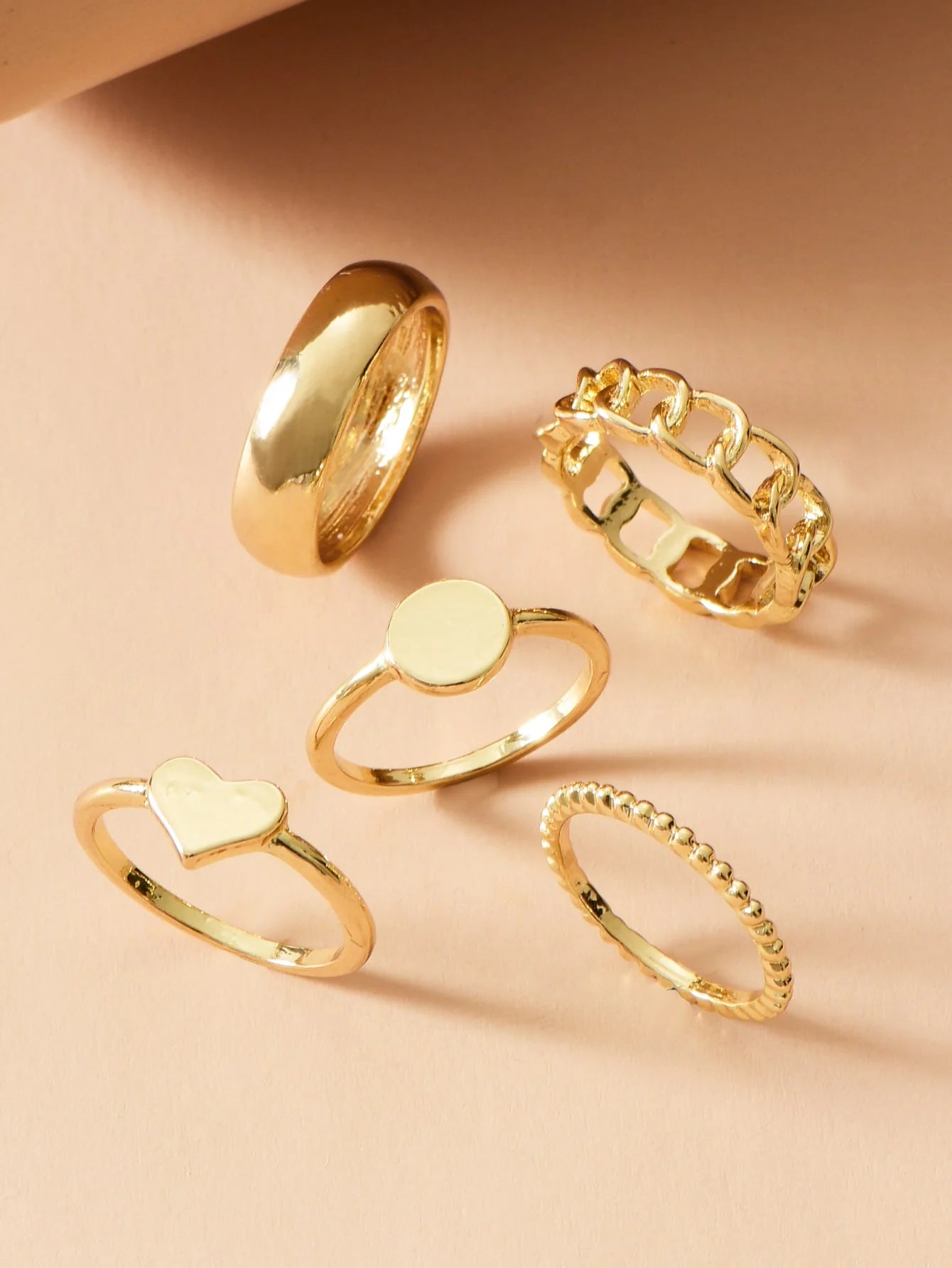 5pcs-heart-decor-ring  - FD ⚡