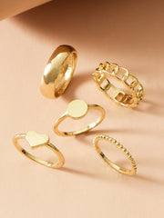 5pcs-heart-decor-ring  - FD ⚡