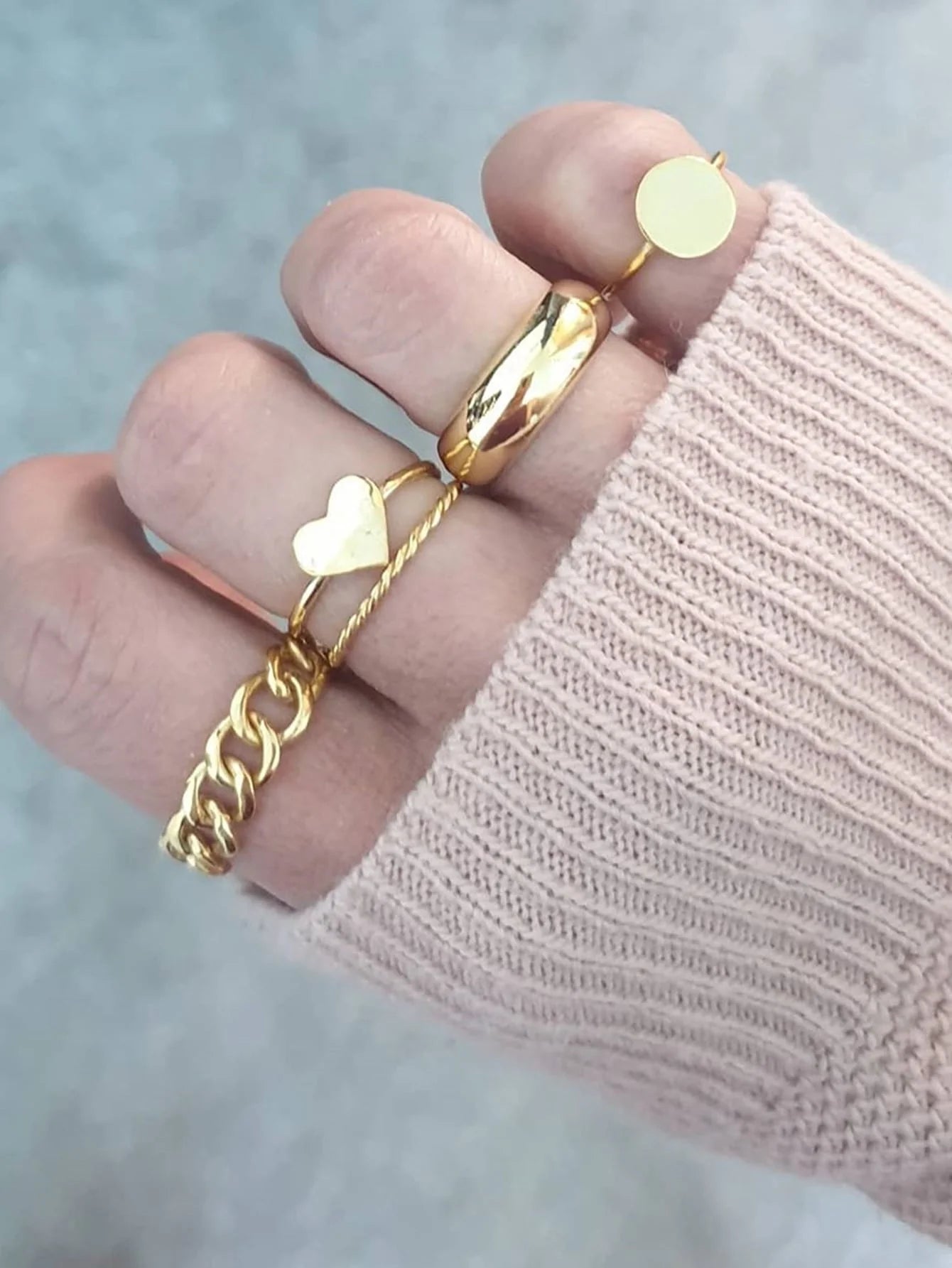5pcs-heart-decor-ring  - FD ⚡