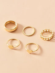5pcs-heart-decor-ring  - FD ⚡