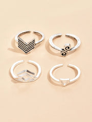 4pcs Geometric Design Toe Ring - FD ⚡