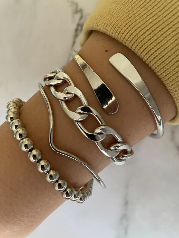 Iris Bracelet Set 4pcs  - Silver - FD ⚡
