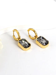 Stainless Steel Cubic Zirconia Drop Earrings